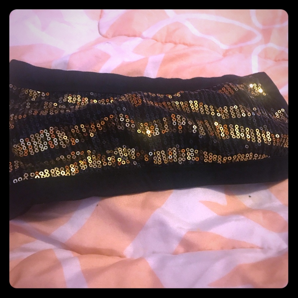 Gold & Black Sequined bra top